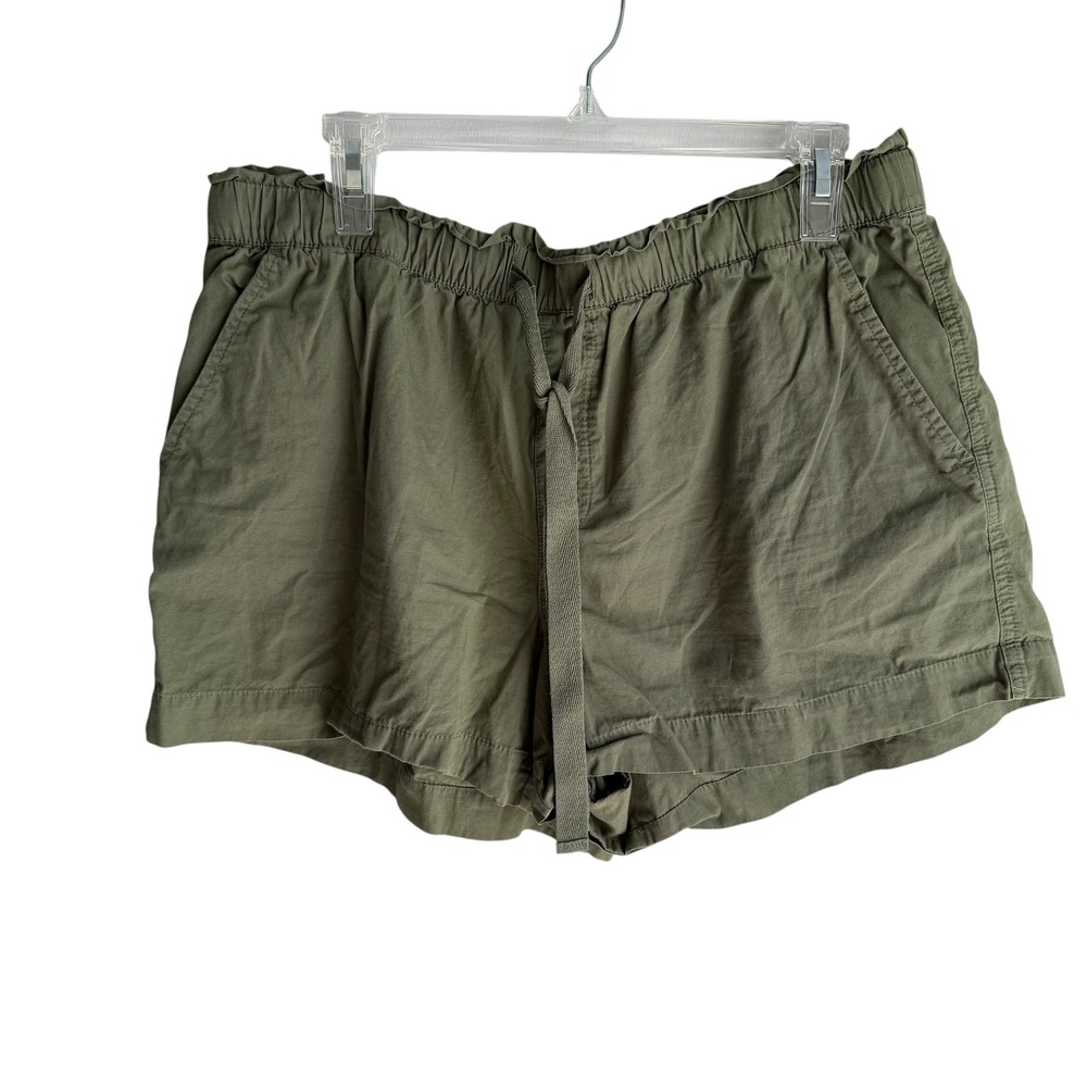 LOFT OUTLET Green Lightweight Drawstring Summer Casual Ladies Shorts, L